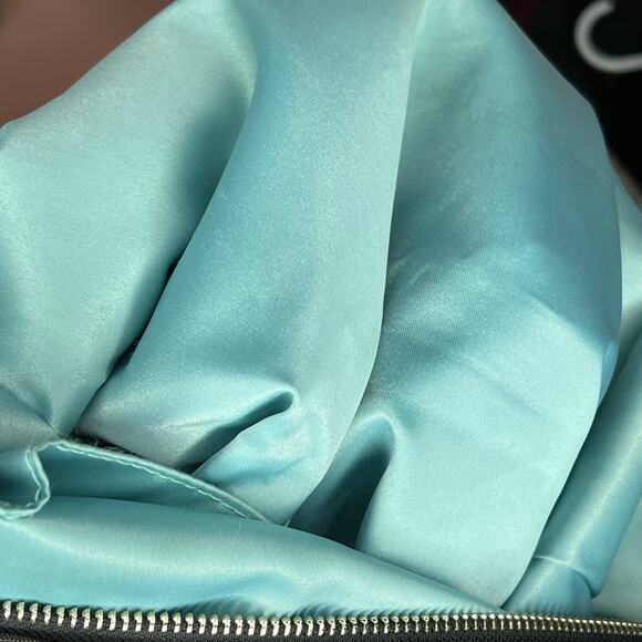 COACH Poppy Signature lurex Pocket Hobo Bag Black Gray Patent Leather 2 way - Picture 11 of 15